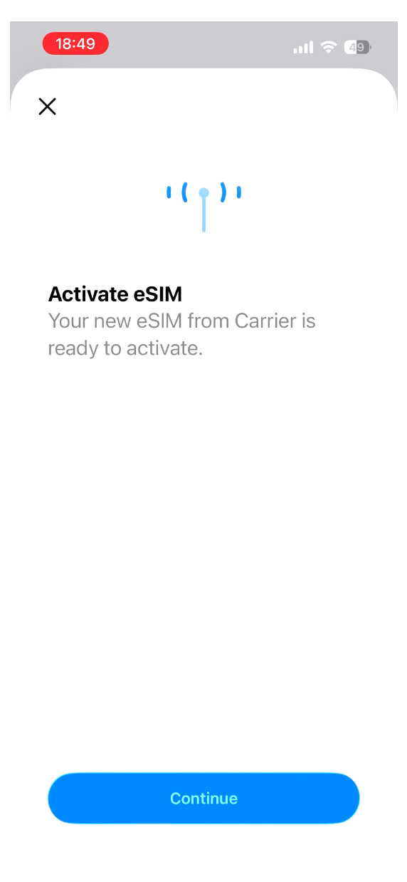 eSIM prête à activer